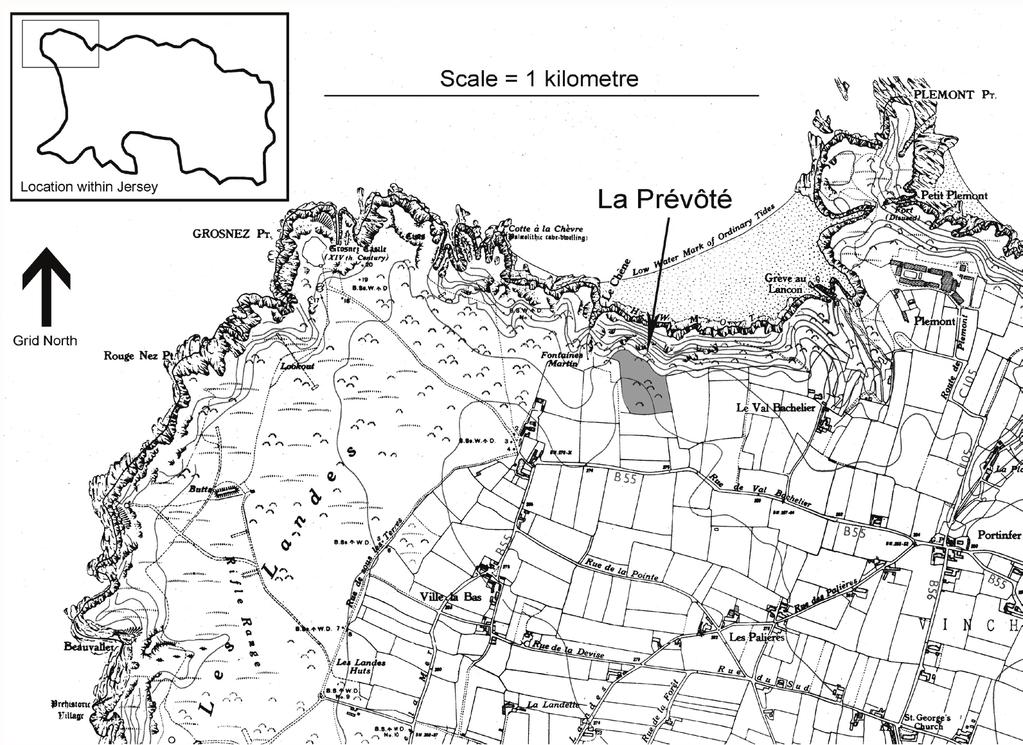95 The nature of the site archive Site Description La Prévôté lies on the north coast of St Ouen Parish (see Figure 1 below) and is centred on UTM 5564 5605, being a largely level and roughly