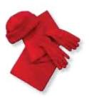 ambalare 60 1799-i121 7,04 Polar fleece set consiting of a hat, scarf (150x25 cm ) and gloves.