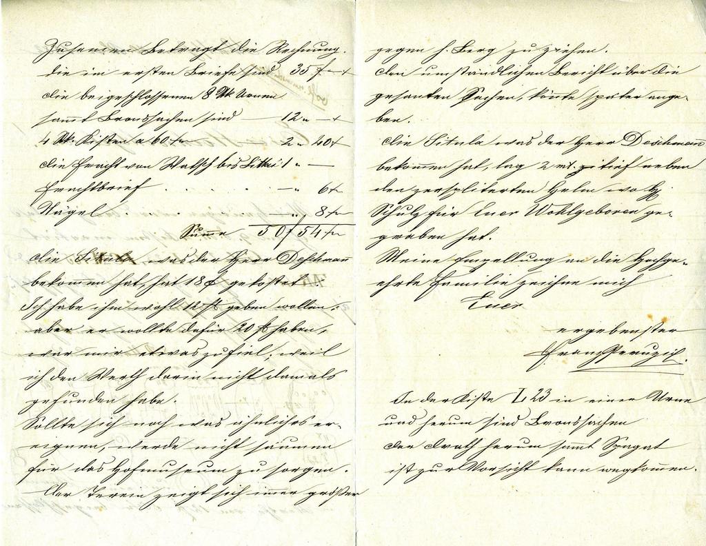Fig. 10: Part of the letter from the teacher Peruci to the assistant in the Natural History Museum in Vienna Josef Szombathy from May 10, 1882. Kept by the Prehistoric Department of this museum.