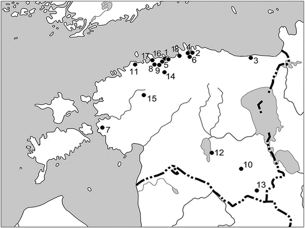 34 Archaeological objects discussed in this work originate from different eras; most of them are located in north Estonia, although parallels are taken from wider areas.