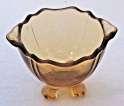 INDENTED BASE WITH ROUGH PONTIL THIN AMBER GLASS PLAIN TEARDROP SHAPED BOWL ON 3/4" RIPPLED HERSHEY KISS BASE. BG930 $14.