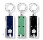 0,74 Plastic key holder with a white LED light and plastic coin ( 0.50 size, not suitable for UK ).