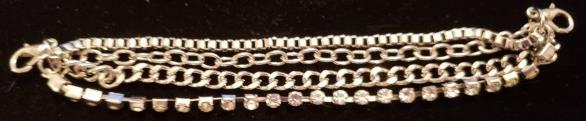 Chain Bracelet With Clasp 7.5in Silver tone FI950-S 5.