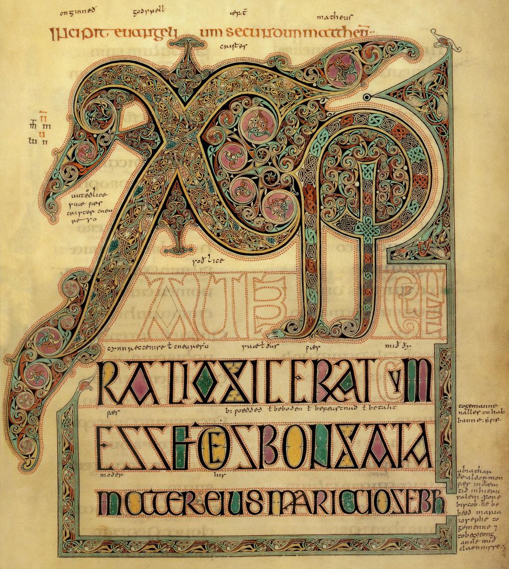 Hiberno Saxon Monasteries Book of Kells Iona Scotland 8th or 9th century Larger in scale, richness,