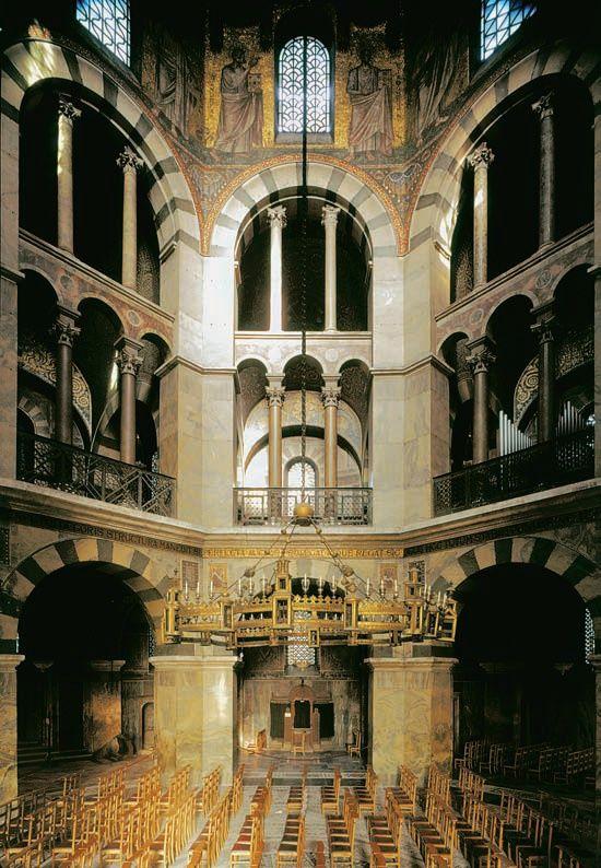 Carolingian Period Interior, Palatine Chapel of Charlemagne, Aachen, Germany, 792805 https://youtu.