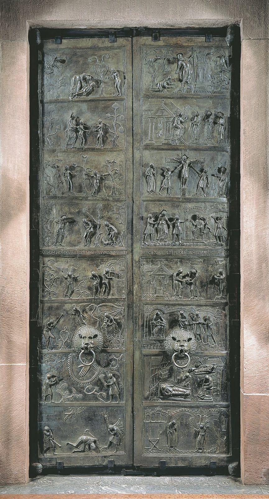 Ottonian Empire Doors with relief panels, showing bible scenes from Genesis, to Jesus.