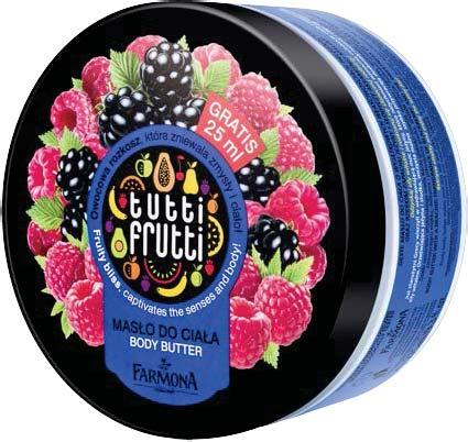 6. TUTTI FRUTTI Blackberry and Raspberry body butter Rich body butter with exceptional care properties and the crisp smell of blackberries and sweet raspberries.