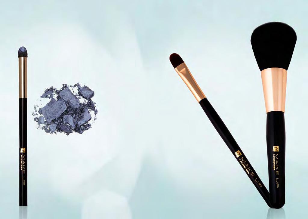 PUT TOGETHER A PROFESSIONAL POWDER BRUSH thick brush with perfectly shaped curvy outline produced from synthetic bristle that is soft and pleasant to the touch does not absorb excessive amounts of