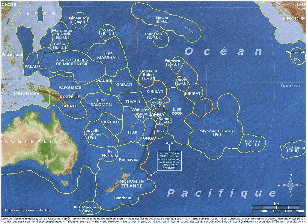 PACIFIC REGION This is a map of the Pacific Ocean, with island groups labelled.
