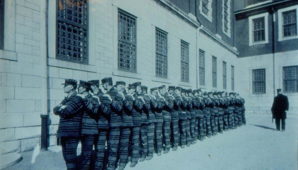The striped uniforms were meant to make inmates more aware of