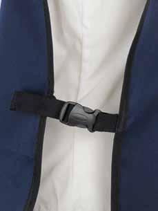 Tabards The front and back are fastened at the hip with cotton webbing tape and side release clips which give extra width to the garment.