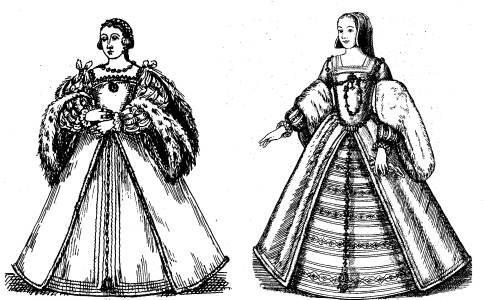 16 th century Cone shaped hoop skirts come in style!