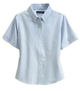 Grades 6-12 girls /women s Short Sleeve Oxford Shirt Long Sleeve Oxford Shirt Three-quarter Sleeve Oxford Shirt blue, white Logo #9848534K is