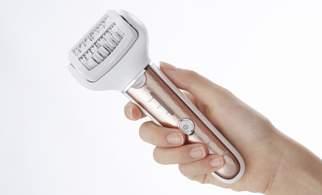 Or you can even use the epilator in the bath to warm and soften your skin first.