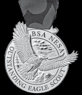 BOY SCOUTS OF AMERICA Honor Medal (may also be awarded with Crossed Palms affixed to the ribbon) FOR HEROISM National Outstanding Eagle Scout Award, blue ribbon with medallion,