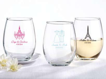 Personalized Stemless Wine Glass There s nothing to get in the way of your celebration with this clear wine glass. Holds 8 oz.