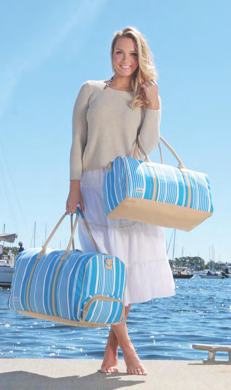 5 W x 10 H 9 handle drop Land to Sand Beach Tote MSRP $72 Canvas. Zip closure.