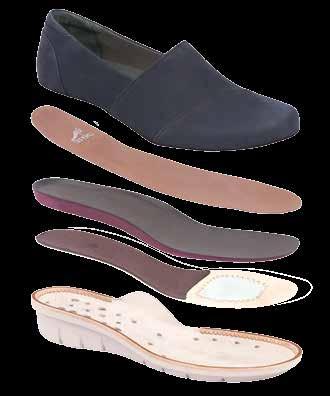 orthotics. 1. Leather and soft textile linings for all-day comfort.