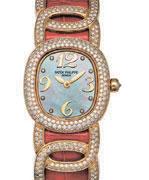 2009 2009 PATEK PHILIPPE A LADY'S YELLOW GOLD AND DIAMOND-SET WRISTWATCH WITH MOTHER-OF-PEARL DIAL REF.