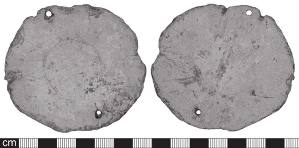 SOMERSET ARCHAEOLOGY AND NATURAL HISTORY, 2008 Fig. 10 Coin forger s die from Ashill measures 74.9mm by 66.9mm by 6mm and weighs 216g. On one side there is the impression of a coin.
