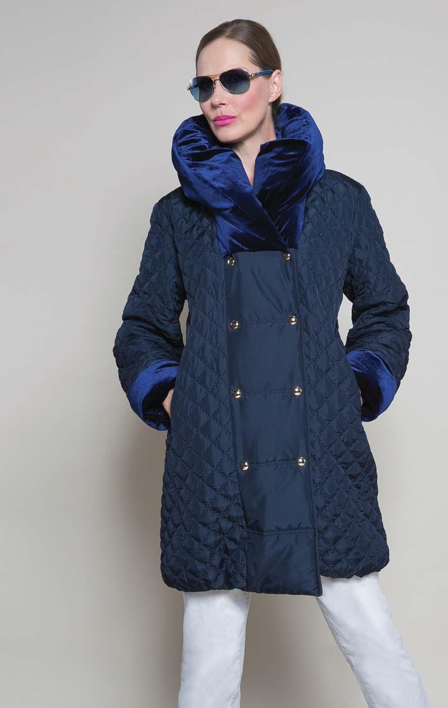 JNC OF ITALY quilted puffer with rainwear velvet hood and