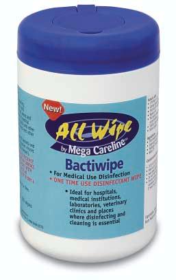 B a c t i w i p e For medical use disinfection One time use disinfectant wipe Ideal for hospitals, medical institutions, laboratories, veterinary clinics and places where disinfecting and cleaning is