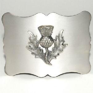This plain thistle buckle is available in both a