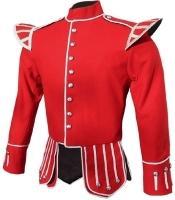 GPC-1050 Details Piper Doublet, RED 100% Melton wool body White piping trim 8 button front