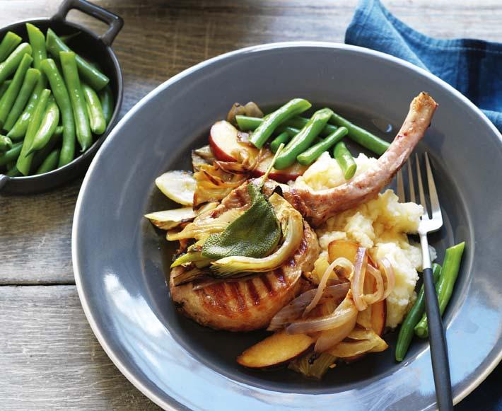 RECIPE Pork chops with apple & fennel ProPoints VALUES PER SERVE SERVES: 4 PREP: 15 MINS COOKING TIME: 15 MINS 500g potatoes, peeled and chopped ¹/ ³ cup (80ml) skim milk 2 tsp Weight Watchers Canola