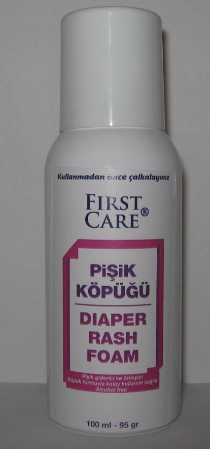 FIRST CARE Diaper Rash Foam 100 ml Helps to prevent irritation, redness and diaper rashes which occur in babies diaper area.