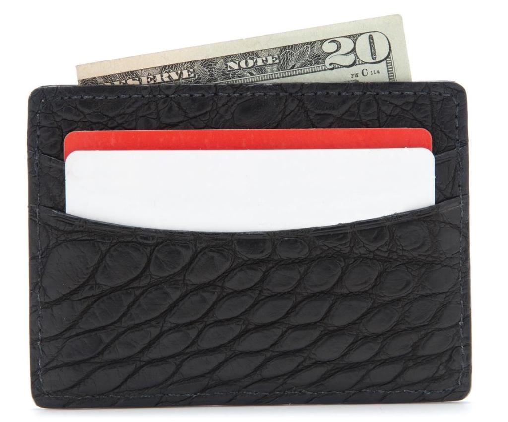 Genuine Alligator Credit Card Wallet Material: