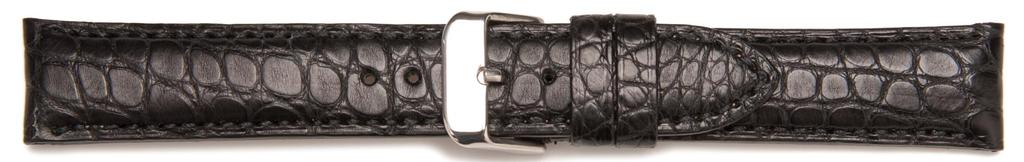 Genuine Alligator Watchstrap with Round Grain Material: Genuine American alligator with a protective matte finish. Round grain.