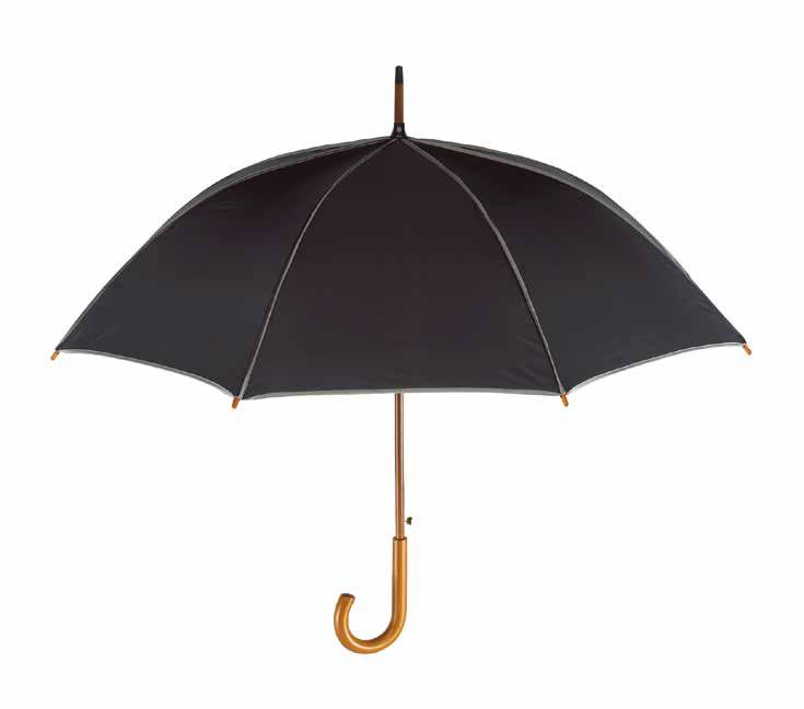 wooden crook handle, with a polyester canopy 89 cm Automatic windproof stick umbrella WIND, with metal shaft,