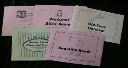 26 Beautiful Hands: Simple natural alternatives and recipes for hand-care. Price: $8.00 Natural Skin Care Booklet Set 5 booklets - No. 30 Natural Skin Care, No. 13 Making Simple Salves and Creams, No.
