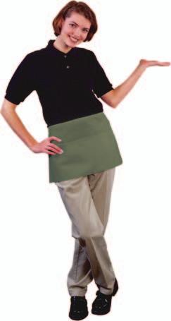 Green F9R Reversible Waist Apron Size: 11 L x 23 W Our most popular apron offered reversible 3 divisional pouch pockets on both sides F9RB Waist Apron Rounded