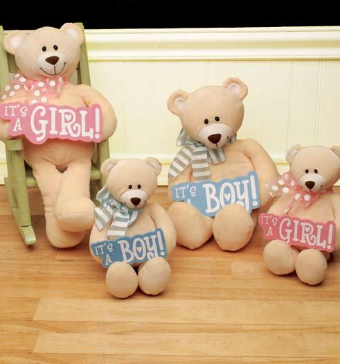 It s a girl or it s a boy? Plush the tiniest customer will enjoy! Simon No. 2735 sign reads It s A Boy!