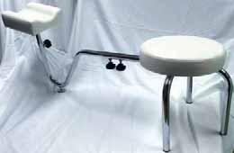 SURGERY FURNITURE Gas Lift Podiatry Stool with Foot Rest (NS) F8010-119.99 This model features a wide diameter seat of 45 cm. Dimensions: 62 x 51 x 49 cm high.