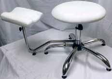 Supporting weight: 280lb Podiatry Stool with Foot Rest (NS) F8011-84.99 A dedicated Podiatry Stool with chrome tubular frame, padded, upholstered seat and foot cushion holder in white.