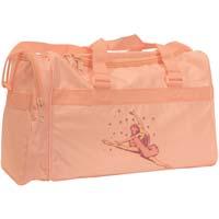 Leaping Ballerina Holdall Pink holdall with a leaping ballerina on the front and two side