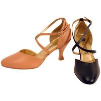 Capezio Latin Shoe (BR08) With classic T-strap styling, this Latin Sandal features an open toe and a 2½" contoured heel. It is cushioned for comfort, has a non-slip suede sole and is fully lined.