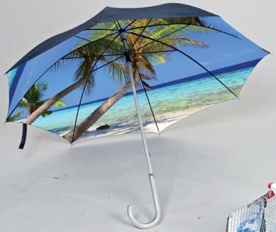 Art: 5015 Wooden automatic umbrella "Safety" This umbrella not only protects you from rain, but also offers protection in the dark.