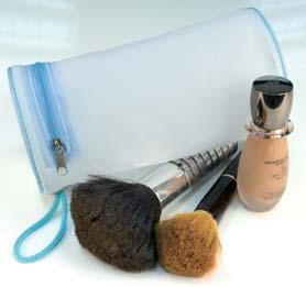 This nice transparent frosted vanity bag made of PVC designed