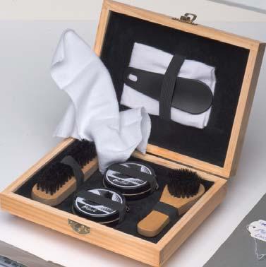 box "Somerset West" Nobel shoe polishing set in a wooden box.