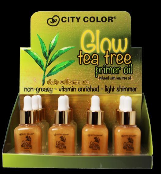 12 Pieces per display Tea Tree Glow Primer Oil (F-0092) Our new Glow Tea Tree Primer oil is perfect for those with very