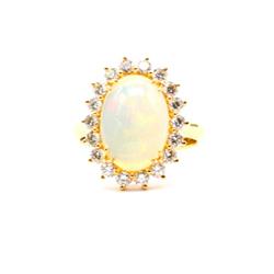 Opal Oval Ring-Cluster