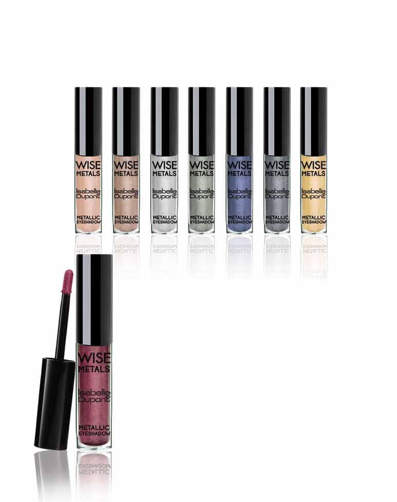 New WISE METALS 32 Rose Gold 33 Cool Taupe 34 Cool Gray 35 Grey Green 36 Lapis Blue 37 Charcoal Gray 38 True Gold 31 Rose Brown METALLIC LIQUID EYESHADOW A silky-smooth liquid eyeshadow that creates
