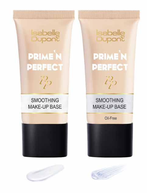 New PRIMERS 01 CLASSIC PRIMER 02 MATTIFYING PRIMER Oil-Free PRIME N PERFECT SMOOTHING MAKEUP BASE This new lightweight, soft primer absorbs excess surface oil instantly, leaving skin with a