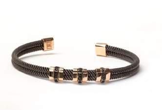 PC N155,000 14 karat rose and white gold with black cable