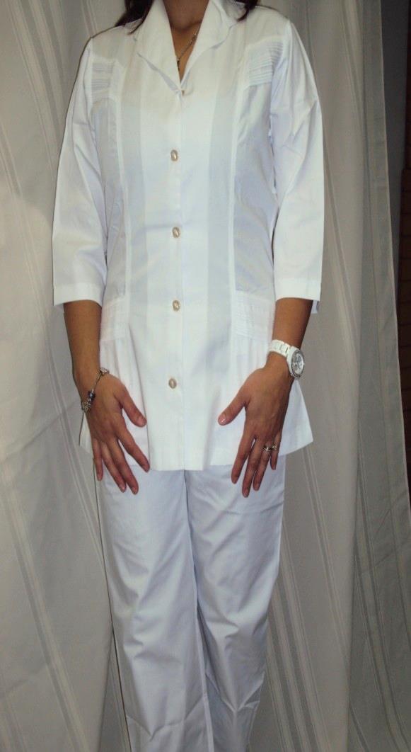 Style: NS620 White Nurse Uniforms 3/4 Sleeve Length All these styles are produced in 65% polyester/35%