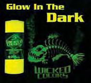 Fluorescent Green W028 Fluorescent Blue WICKED COLOrs W029 Fluorescent Magenta W210 Wicked UV Glow Base Transparent effect coating for added effect under blacklight.